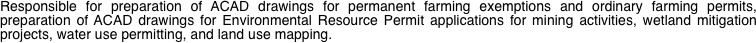 Responsible for preparation of ACAD