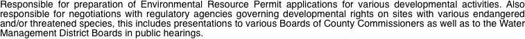 Responsible for preparation of Environmental