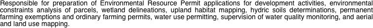 Responsible for preparation of Environmental